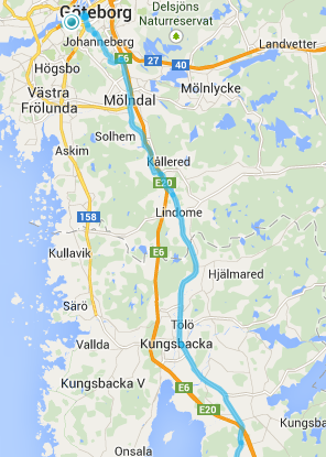Bedste rute ud af Göteborg